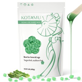 KOTAMU Waxing Beads 450 g, Aloe Vera Wax Beads Hair Removal for Chest, Back, Arms, Legs, Face, Bikini Area, Home Waxing, Professional Hard Wax Beans without Wax Strips for Men and Women
