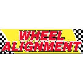 WHEEL ALIGNMENT Vinyl Banner Sign - car auto repair shop mechanic 3x10 ft - yb