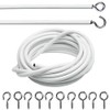 White Net Voile Curtain Wire Cord Including Hooks & Eyes