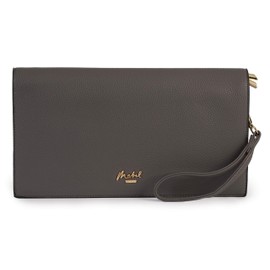 Mabel London Womens Multiple Pockets Large Size Long Strap Wristlet Clutch Bag Purse - EVA [Grey (Deep)]