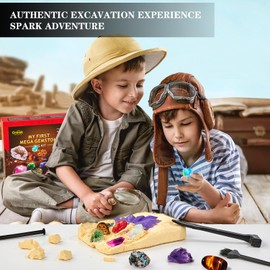 Greek Science My First Mega Gemstone Digging Kit for Kids, Excavate 15 Real Gems and Crystals, Stem Educational Geology Fun Projects for Boys Girls