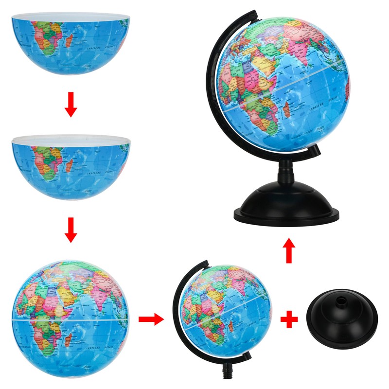 EXERZ 20cm World Globe Political Map - Dutch Map -