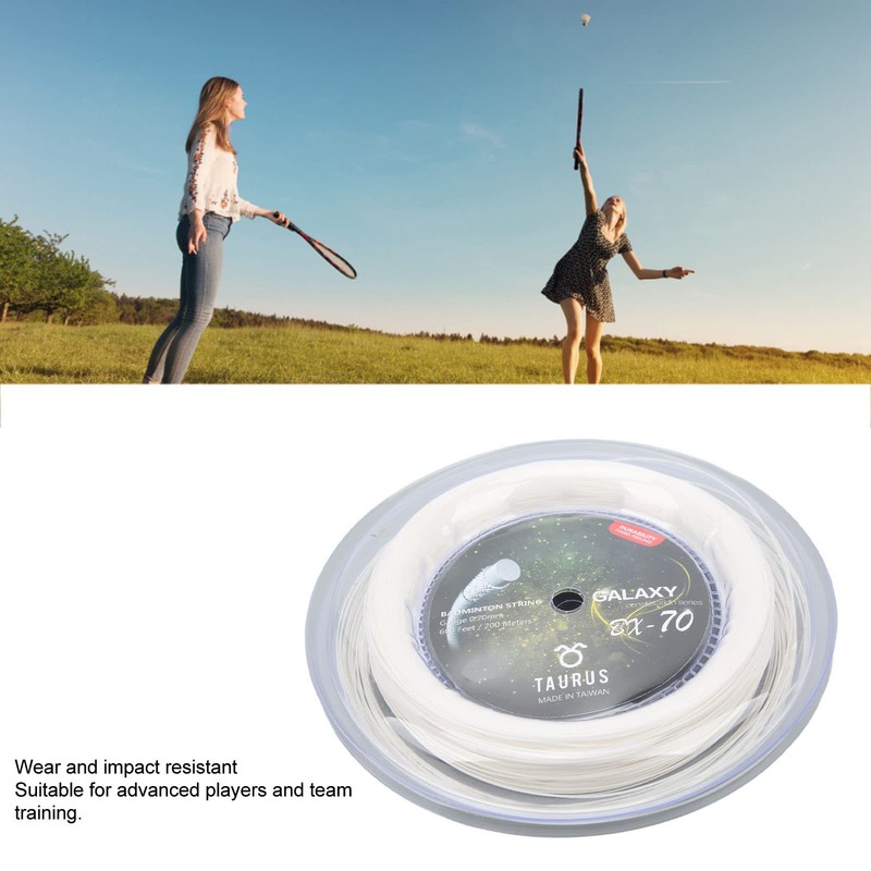 Buachois Badminton Racket String, 200 m, Highly Elastic Badminton String,