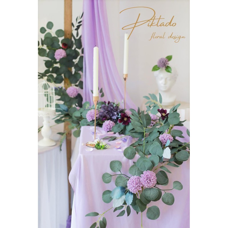 Piklado Artificial Wedding Dahlia Flowers 25 pcs Lavender Fake Roses