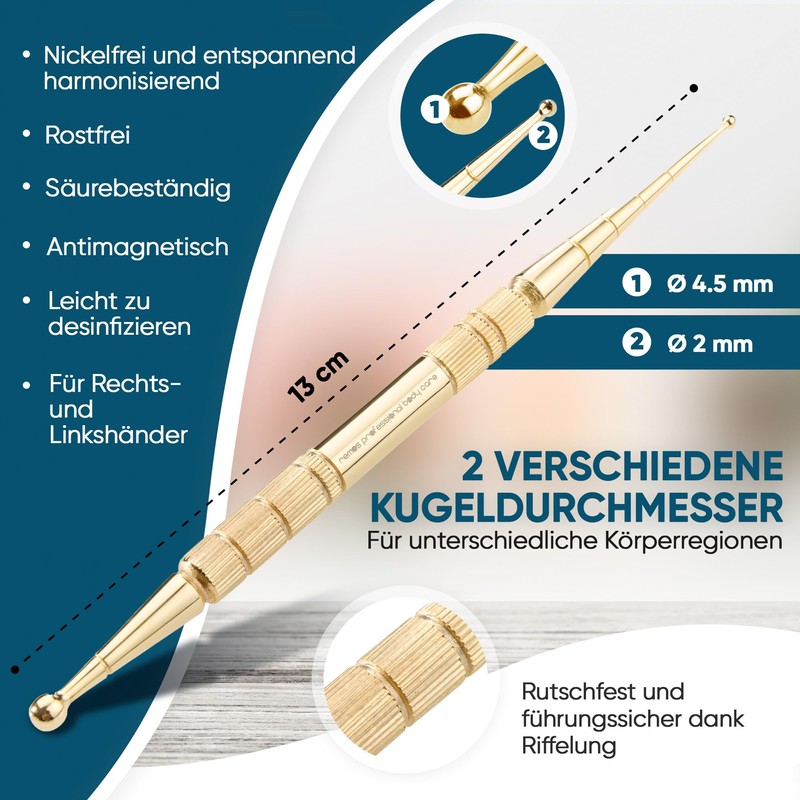 Remos Acupressure Pen and Meridian Pen Brass Length 13 cm