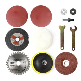 Angle Grinder Cutting and Polishing Kit, Diamond Cutting Disc Wool Polishing Wheel Adapter Spanners Set for Electric Drill Grinding Sanding (12 Pieces)
