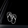 Hibiscus Flower on Flip Flop Car Decal / Sticker -