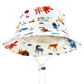 DRESHOW Unisex Baby Kleinkinder Sonnenhut Kappe Mütze Fischerhut Strandhut Kinder Baby Stern Sommerhut UV Schutz UPF 50+, Age 2-4 Jahre, Size 52cm