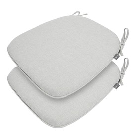 FUNHOME Outdoor Chair Cushions Set of 2,Patio Seat Cushion 17"x16"x2",U-Shaped Dining Chair Cushion 17 by 16 Inch,Water Resistant,Fade-Resistant Chair Pads for Kitchen Garden Furniture(White Gray)