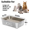EGMEHOAD Stainless Steel Litter Box,XXL Metal Cat Litter Box for