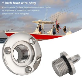 Garboard Drain Plug, 25 mm Round Stainless Steel Drain Opening for Boat Ships, Lumbar Plug, Marine Drain Plug, Boat Plug, Water Outlet Boat Plug, Boat Accessories, Thread Boat Plug for Boat Hulls