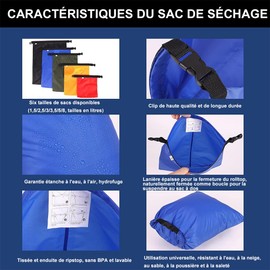 Voarge 6 Pack Waterproof Bag Lightweight Dry Bag Set for Kayaking Rafting Boating Hiking Camping 1.5/2.5/3/3.5/5/8L Colorful Classic, Colourful, Classic