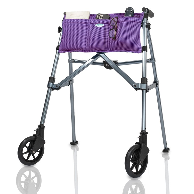 Top Glides 5-Pocket Carry-All Pouch for Stander Folding Walkers (Purple)