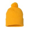 Sportsman Pom-Pom 12" Knit Beanie One Size Gold