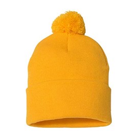 Sportsman Pom-Pom 12" Knit Beanie One Size Gold