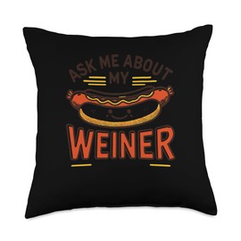 Hotdog Weiner Sausage Dog Sandwich Food Dachshund Lover Throw Pillow
