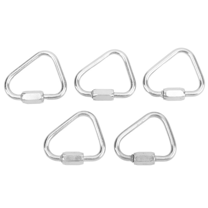 5pcs Triangle Locking Carabiner Stainless Steel Portable Easy to Carry