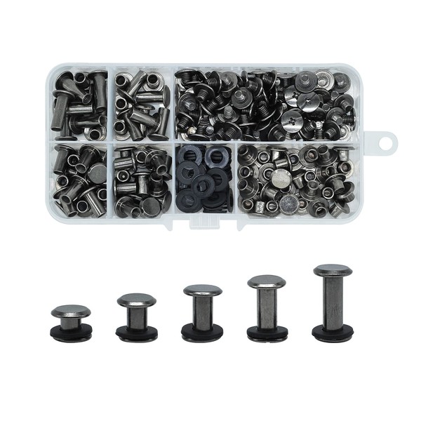JJWNMLL 80 Set Chicago Screws 5/8/10/12/15mm Binding Screws Chicago Binding