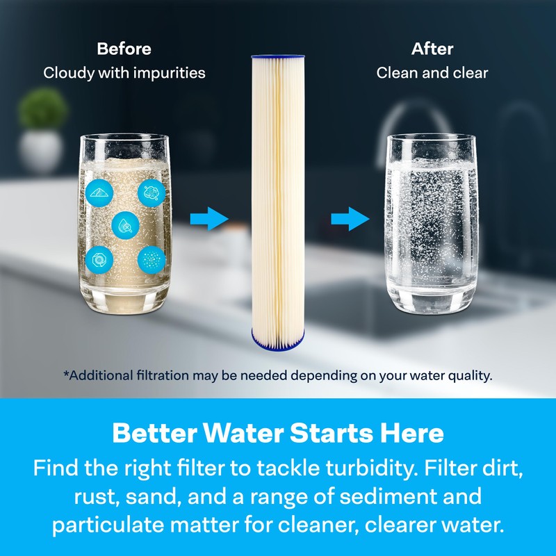 SpiroPure SP-S1-20BB 20x4.5 20 Micron Pleated Polyester Sediment Water Filter