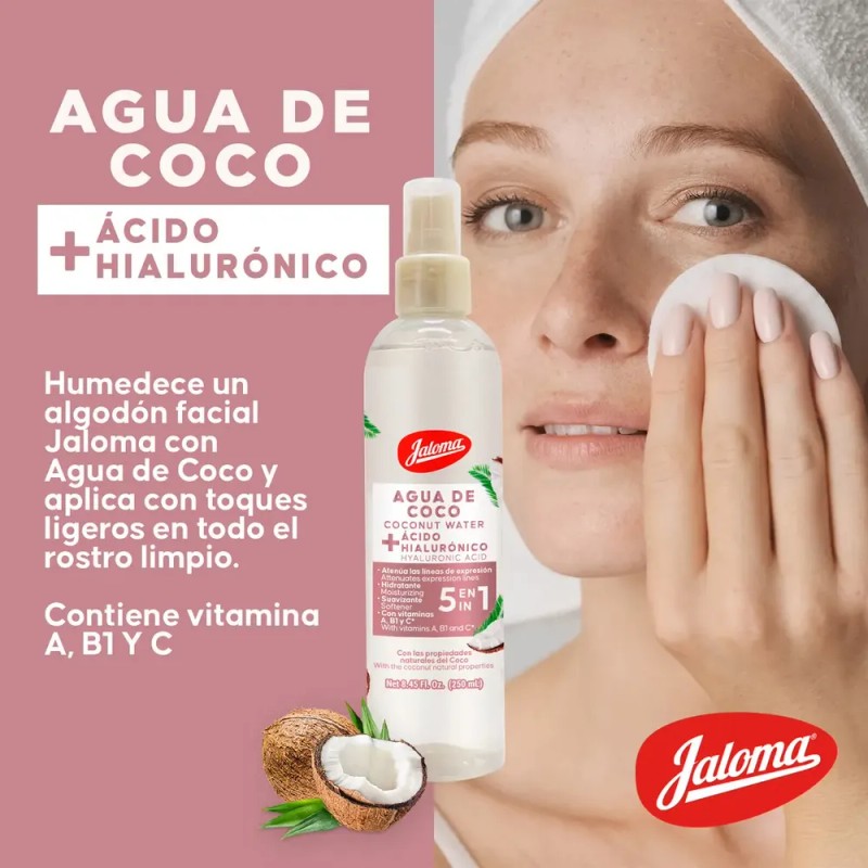 Agua De Coco Con Ácido Hialurónico Jaloma 250 ml