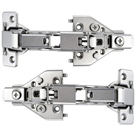 HJ 165 Degree Corner Cabinet Hinges, 2 Pack Lazy Susan Hinges, Face Frame Soft Close Concealed Hinges for Kitchen Corner Cabinet Folding Doors, 3D 6-Way Adjustable Replacement Hardware