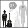 Ashthorpe 38-inch Beginner Acoustic Guitar Package (Black), Basic Starter Kit