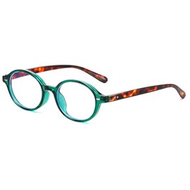 YouthMall Retro Oval Glasses for Women Men Blue Light Glasses Vintage Small Round Frame Computer Eyeglasses (Clear green)