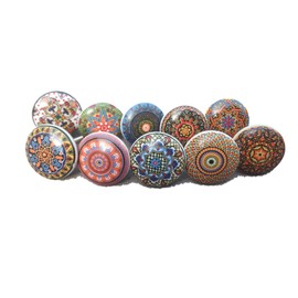 KNOBSWORLD 20 x Mix Vintage Look Flower Ceramic Knobs Door Handle Cabinet Drawer Cupboard Pull Xfer (New Xfer)
