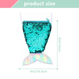 3Pcs Mini Children's Coin Purse Cute Mermaid Tail Sequins Zipper Wallet Fashionable Kids Wallet Change Purse Glittering Crossbody Bag Coin Purse