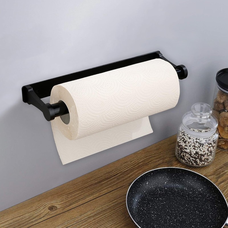 Paper Towel Holder Under Cabinet - Adhesive or Wall Mount