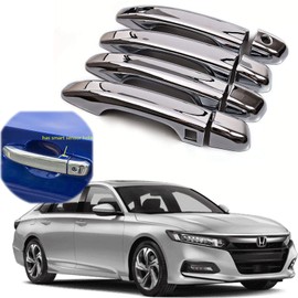 Xotic Tech Exterior Door Handle Cover Trim Chrome Stainless Steel, Compatible with Honda Accord Sedan 10th Gen 2018-2022 (with keyless Entry Hole)