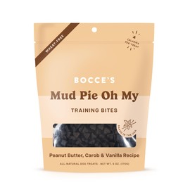 Bocce's Bakery Mud Pie Oh My Training Treats for Dogs, Wheat-Free Dog Treats, Made with Real Ingredients, Baked in The USA, Natural & Low Calorie Training Bites, PB, Carob, & Vanilla Recipe, 6 oz