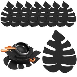 AiQInu Pack of 8 Pan Protectors, 35 x 27 cm, Felt Pan Protector, Leaf Shape, Pot Protector, Anti-Scratch, Pot Protector for Pans, Pots and Bowls, Kitchen Utensils