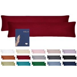 Vielit Side Sleeper Pillow Cover 40 x 145 cm, Set of 2 Cushion Covers, Side Sleeper Pillowcase, Soft Cushion Covers, with OEKO-TEX Certificate, Red