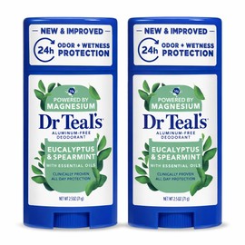 Dr Teal's Dr. Teal's Desodorante sin aluminio – eucalipto – libre de parabenos y ftalatos – 2.5 oz paquete de 2