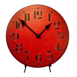 Houston Big Red Wall Clock | Ultra Quiet Quartz Mechanism | Hand Made in USA Beautiful Crisp Lasting Color | Comes in 8 Sizes | 24-Inch