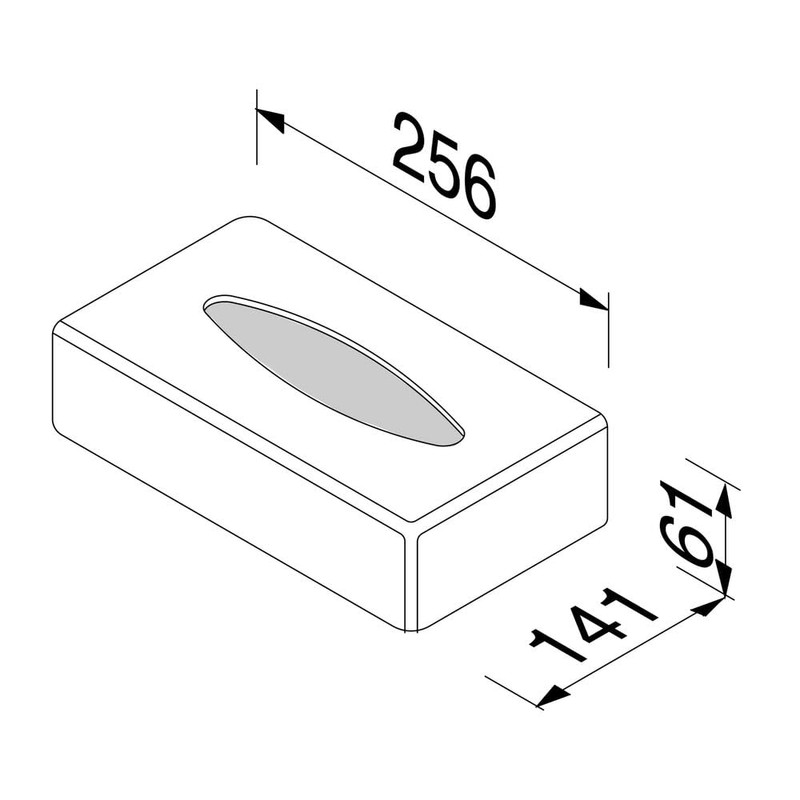 GEESA Kleenex box, free standing/wall mounted, chrome (1210-02), Silver