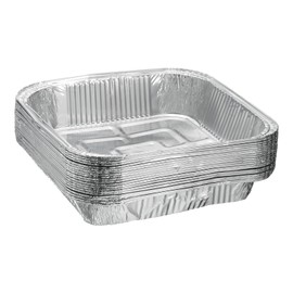 sourcing map 20pcs Aluminum Foil Pie Pans 8.07" Square Disposable Non-Stick Baking Pans for Pies Quiches Tarts Baking Cooking Reheating Parties, Silver