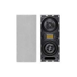 Monoprice 3-Way Carbon Fiber In-Wall Column Speaker - 6.5 Inch (Each) With Ribbon Tweeter - Amber Series, White (115700)