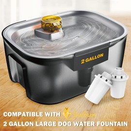 SwSun Dog Water Fountain Filters Replacement 4 Packs, 2 Months Set of Replacement Filters for SwSun 7.6L/2 Gallons Large Dog Water Fountain