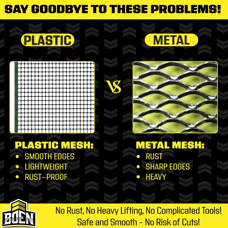 Hardware Netting Plastic Mesh 3' x 50' Black, Tree Guard