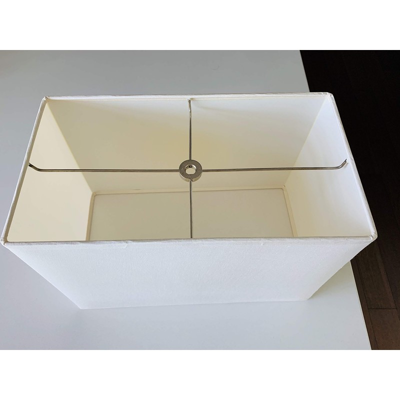 Off-White Medium Rectangular Paper Lamp Shade 16" Wide x 8"