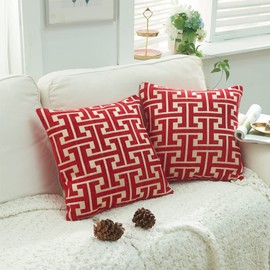 YunJeude Cushion Cover 50x50cm Chenille Fabric Geometric Pattern Stylish Soft Scandinavian Cute Sofa Back Cover Decorative Pillowcase Dakimakura Cover Cushion Cover Pillow Case Car Chair Interior