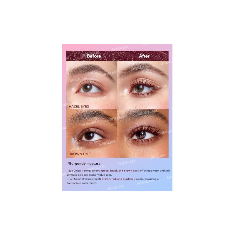 SHEGLAM All-In-One Volume & Length Mascara-Waterproof-Brugundy