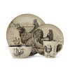 Pfaltzgraff Homespun Rooster 16-Piece Dinnerware Set, Service for 4 Brown