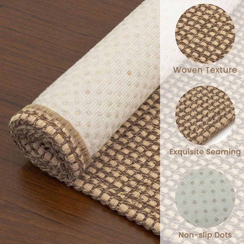 EARTHALL Woven Runner Rug 2x6 Ft Washable Runners for Hallways