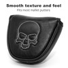 Premium White Stitch Skull Design Golf Mallet Putter Cover Magnetic