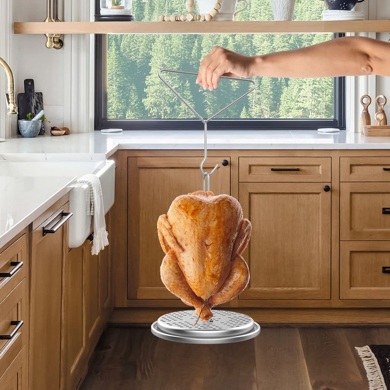 Perforated Turkey Chicken Poultry Deep Fryer Accessory Kit with Wire