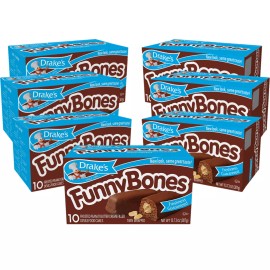 Drake's Funny Bones, 7 Boxes, 70 Twin-Wrapped Peanut Butter Creme-Filled Cakes