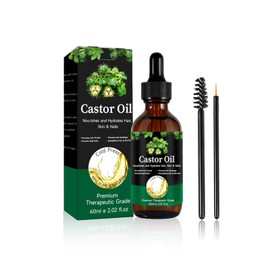 AELSSPUIT Organic ColdPressed Castor Oil for Hair Loss, Stimulates Hair Growth,For Daily Care of Eyebrows, Eyelashes and Hair 60ml/2.03fl oz